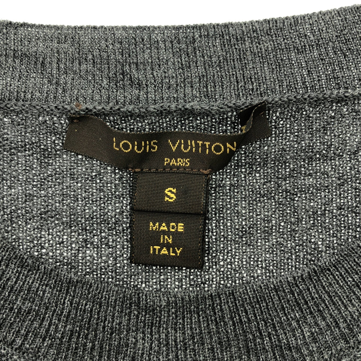 【美品】  Louis Vuitton / ルイヴィトン | ウール シルク 異素材 切替 スカーフ ドレス ワンピース | S | グレー | レディース