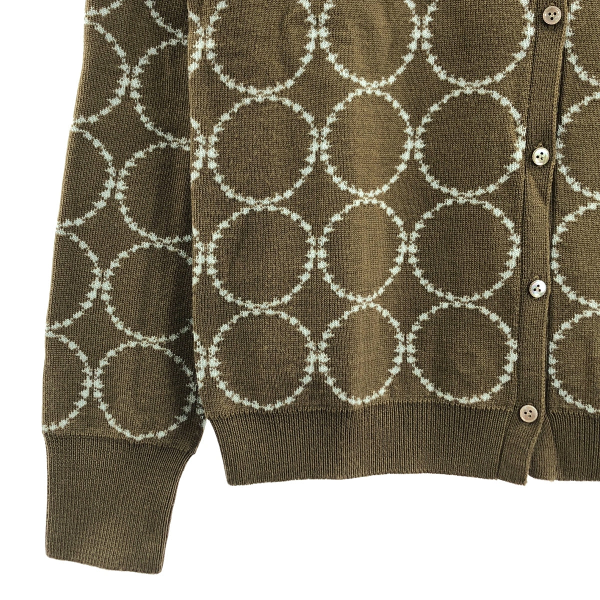 [狀況極佳] mina perhonen | 2022 秋冬系列 | tambourine 針織開襟衫 | 36 碼 | 棕色 | 女款