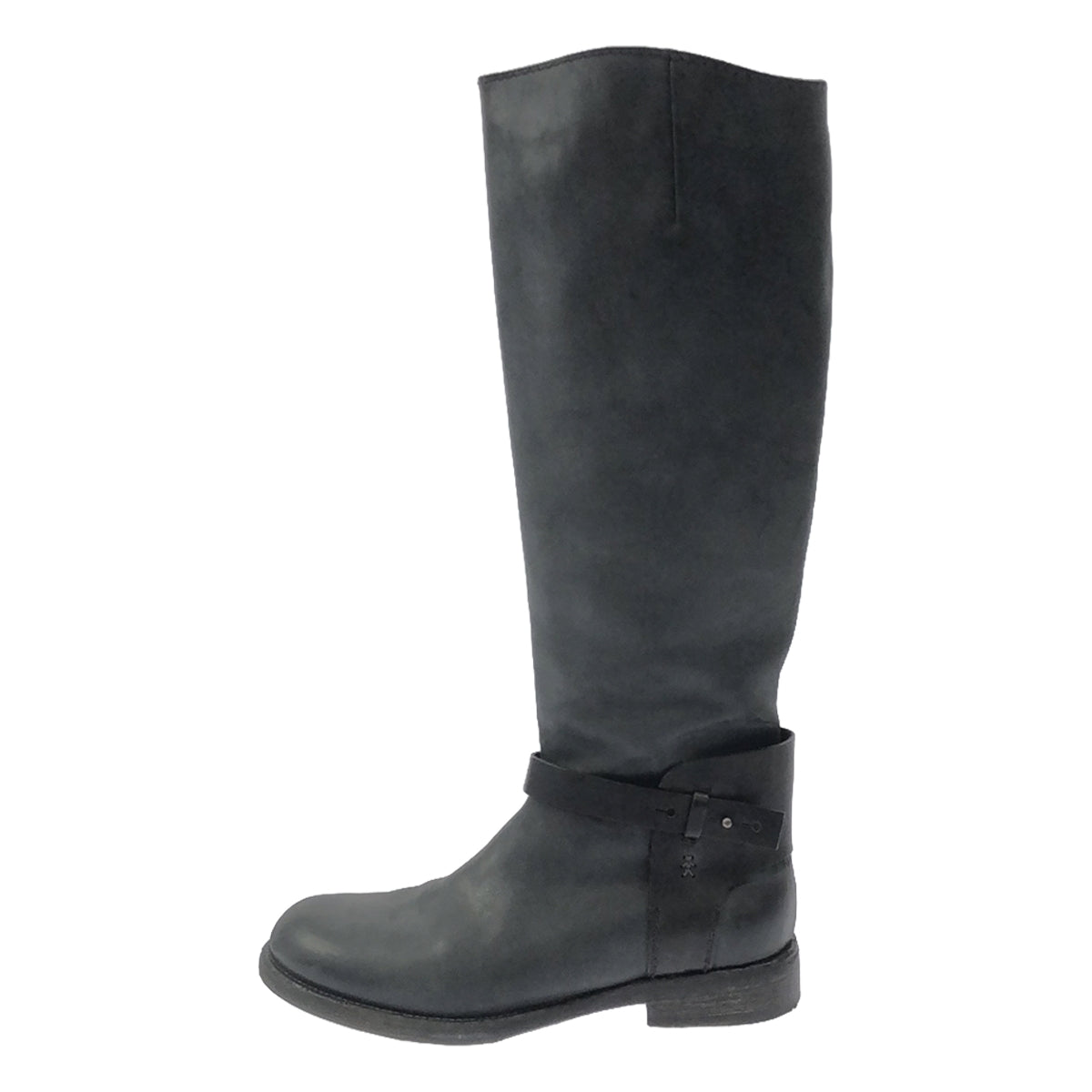 HENRY BEGUELIN | Leather ankle belt side zip long boots | 37 | Black | Women's