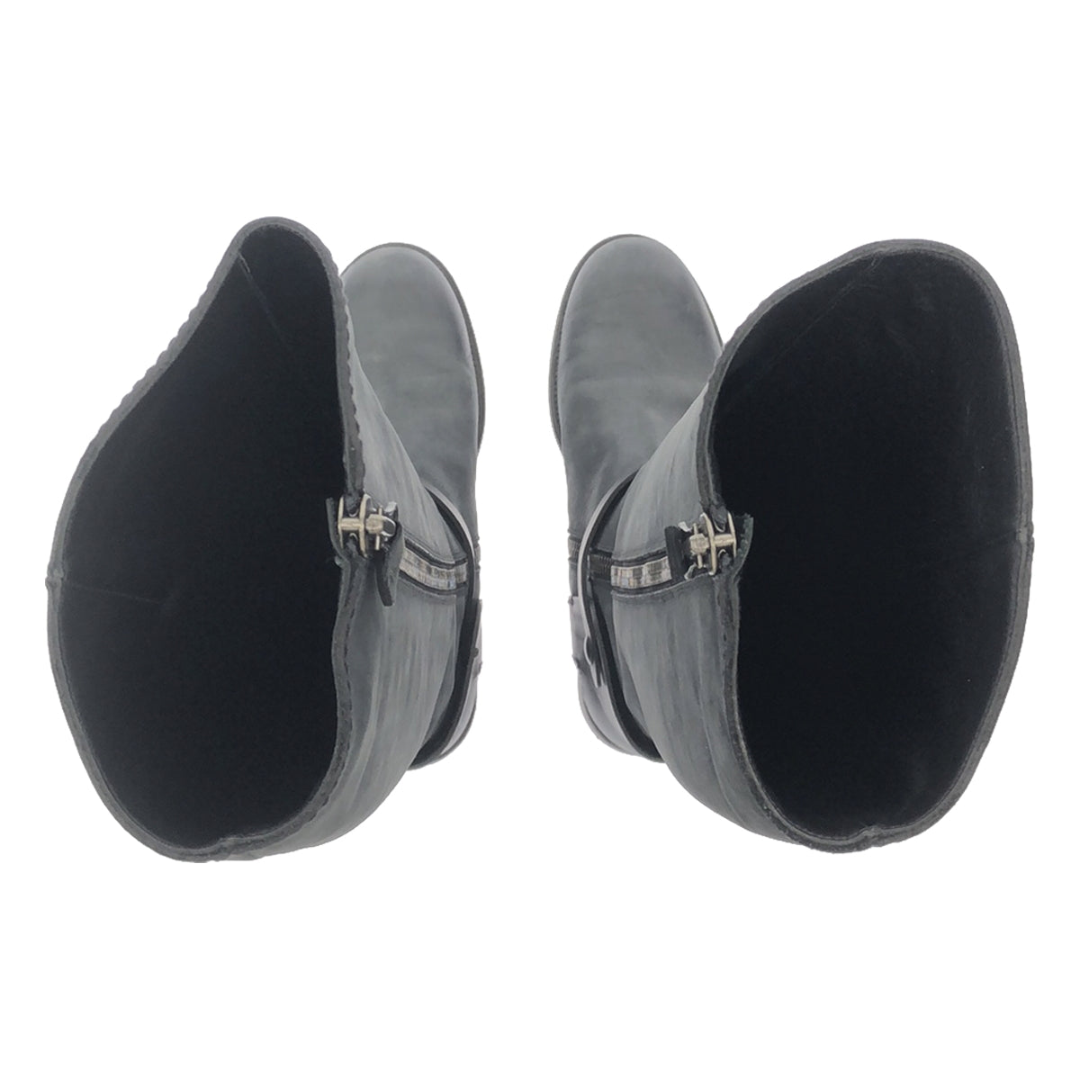 亨利貝格林 |皮革踝帶側拉鍊長靴 | 37 |黑色 |女性的