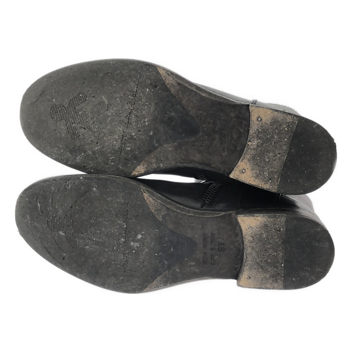 亨利貝格林 |皮革踝帶側拉鍊長靴 | 37 |黑色 |女性的