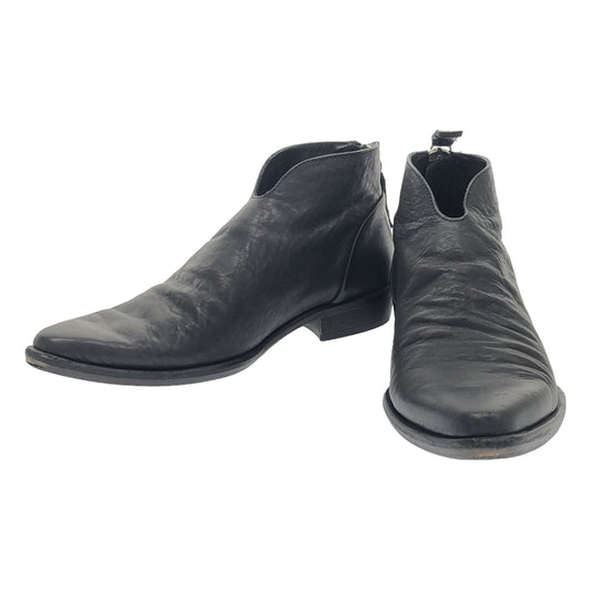 NostraSantissima | SCARM02 / Leather back zip short boots / Leather shoes | 40 | black | Men's