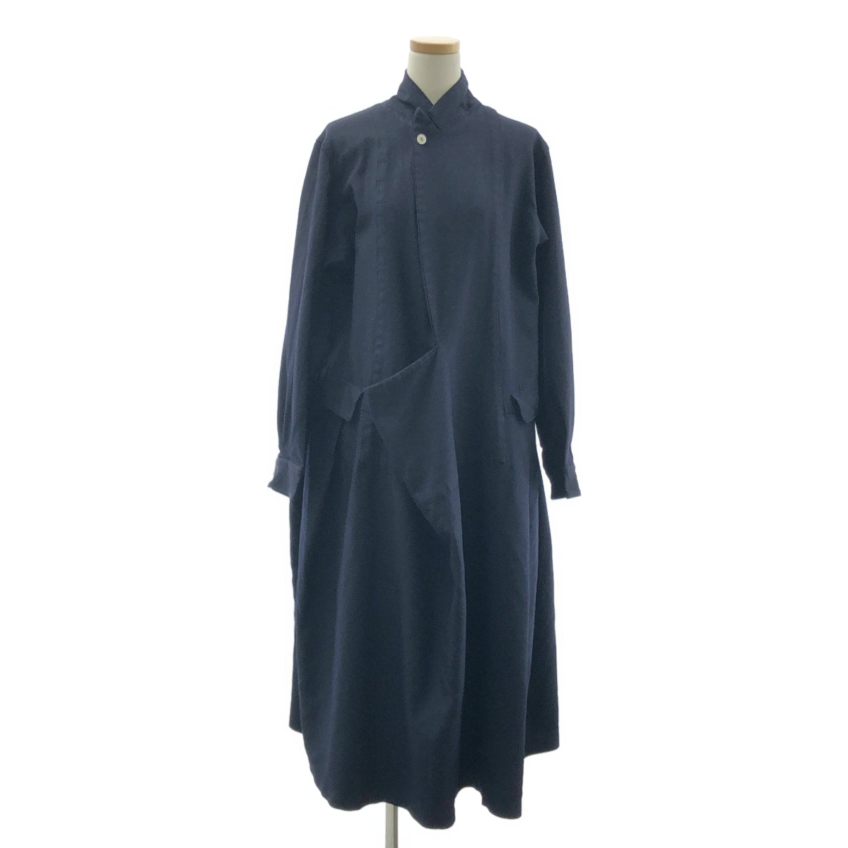 COMME des GARCONS / コムデギャルソン | 2015SS | ポリエステル 縮絨 変形 ワンピース | L | ネイビー | レディース