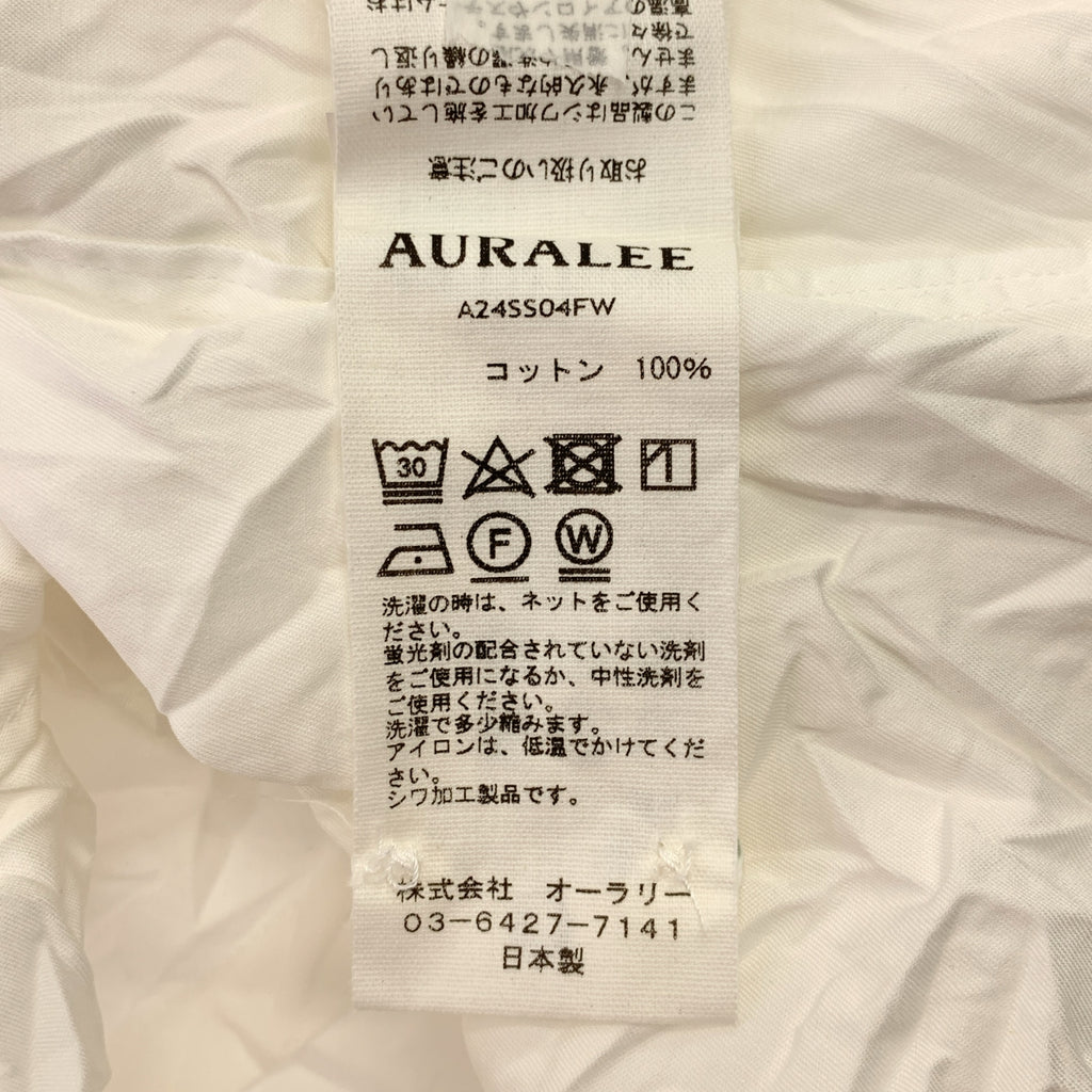 AURALEE / オーラリー | 2024SS | WRINKLED WASHED FINX TWILL SHIRT コットン シワ加工 シャツ | 0 | レディース