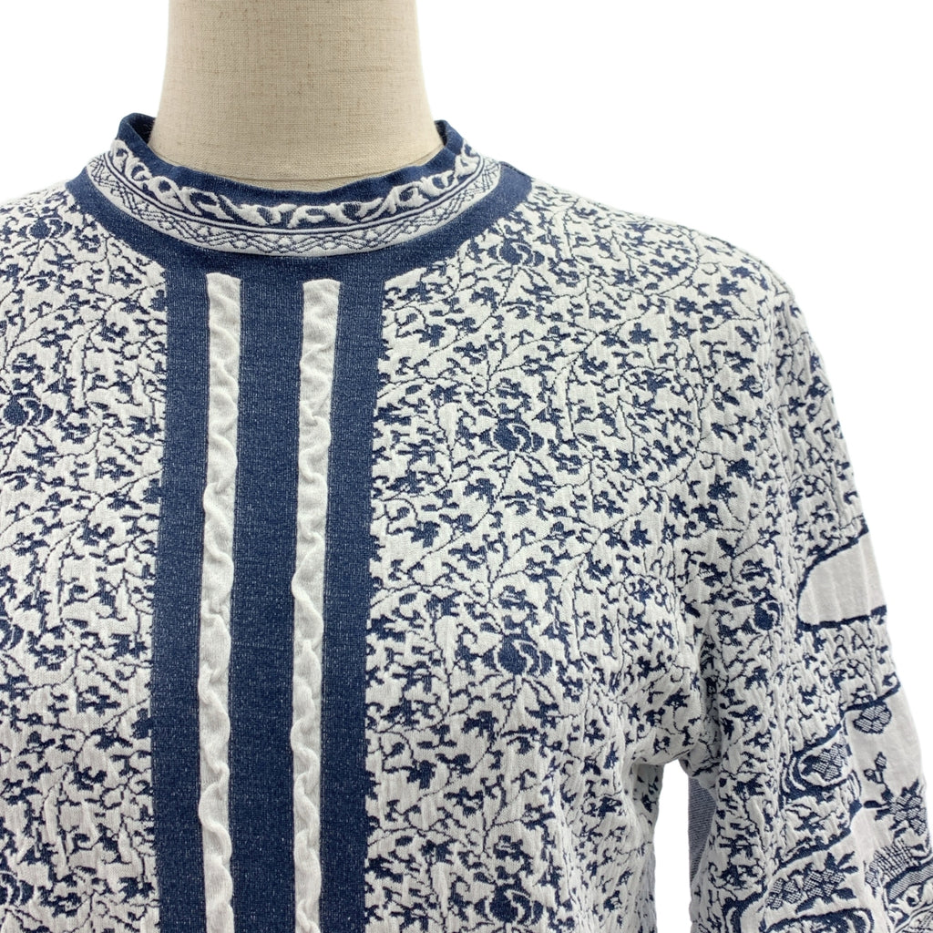 Mame Kurogouchi / マメクロゴウチ | 2024SS | Landscape Graphic Sheer Knitted Crew Neck Top / 伊勢丹新宿別注 ジャガード クルーネック トップス | S | レディース