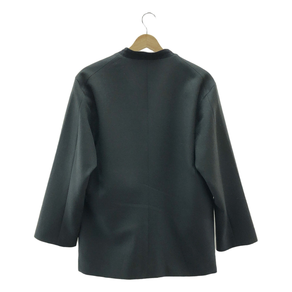 【美品】  m's braque / エムズブラック | Zipper Jacket / ジップ ノーカラーダブルジャケット | 38 | charcoal | メンズ