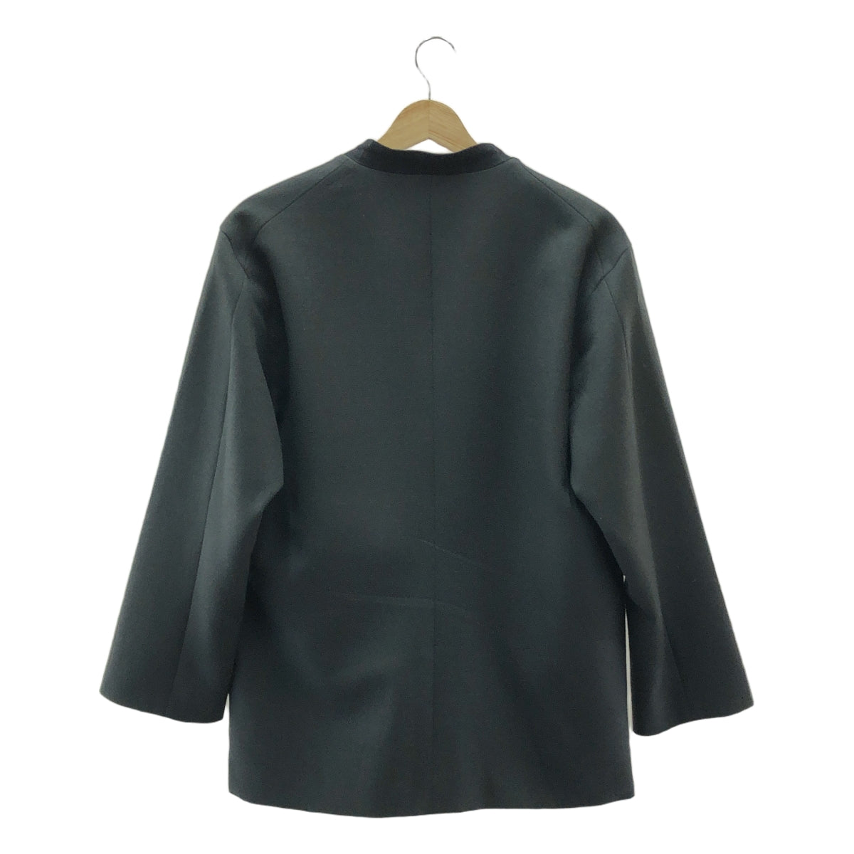 【美品】  m's braque / エムズブラック | Zipper Jacket / ジップ ノーカラーダブルジャケット | 38 | charcoal | メンズ