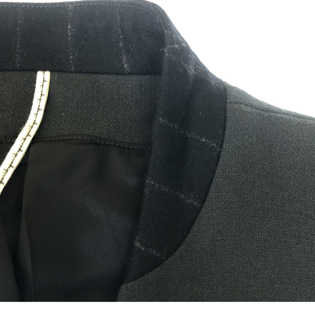 【美品】  m's braque / エムズブラック | Zipper Jacket / ジップ ノーカラーダブルジャケット | 38 | charcoal | メンズ