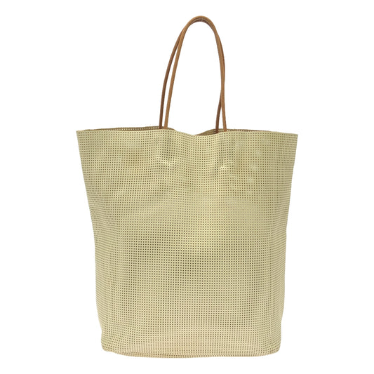 AMIACALVA / Amiacalva | MESH LEATHER PAPER BAG Embossed leather tote bag |