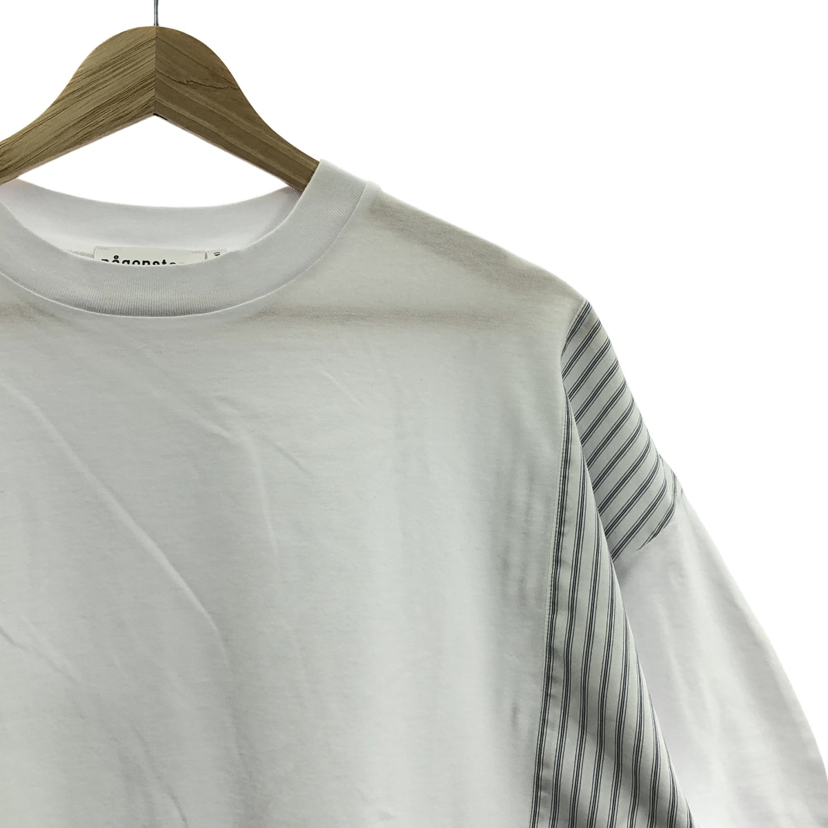 【美品】  nagonstans / ナゴンスタンス | shirt long-sleeves ストライプ シャツ | M | ホワイト/ネイビー | レディース