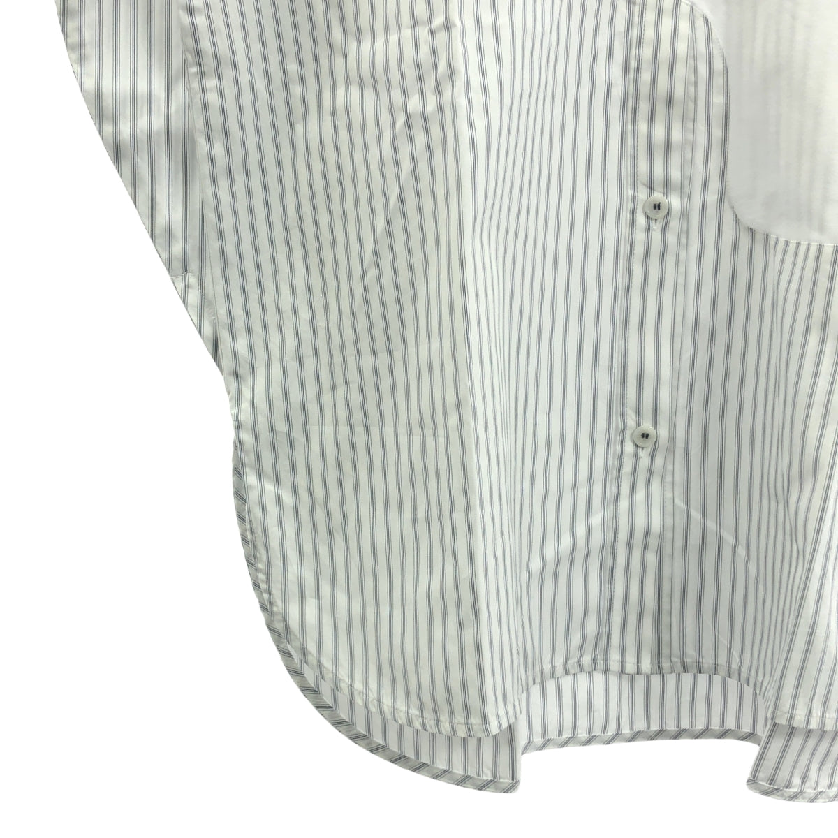 【美品】  nagonstans / ナゴンスタンス | shirt long-sleeves ストライプ シャツ | M | ホワイト/ネイビー | レディース