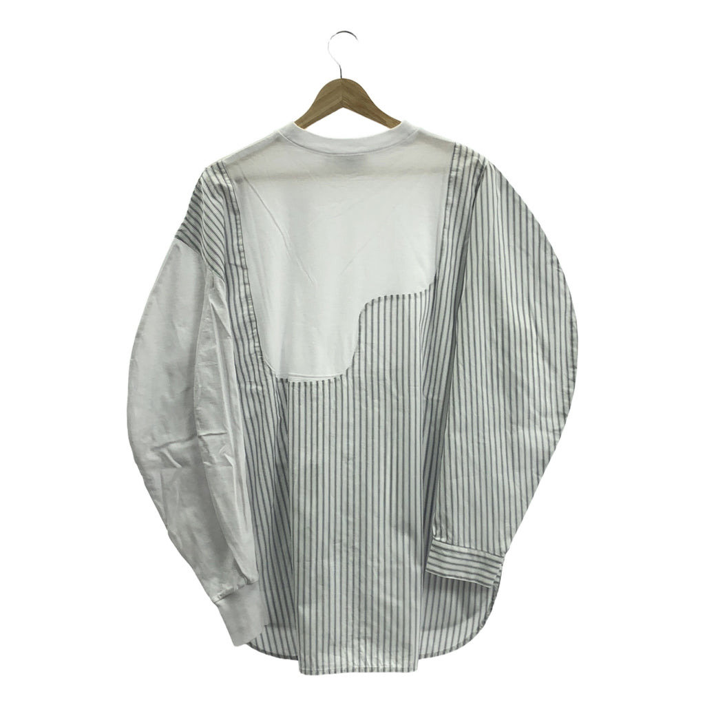 【美品】  nagonstans / ナゴンスタンス | shirt long-sleeves ストライプ シャツ | M | ホワイト/ネイビー | レディース