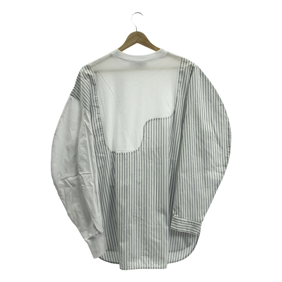 【美品】  nagonstans / ナゴンスタンス | shirt long-sleeves ストライプ シャツ | M | ホワイト/ネイビー | レディース