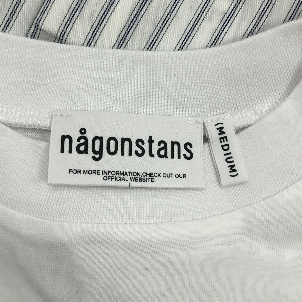 【美品】  nagonstans / ナゴンスタンス | shirt long-sleeves ストライプ シャツ | M | ホワイト/ネイビー | レディース