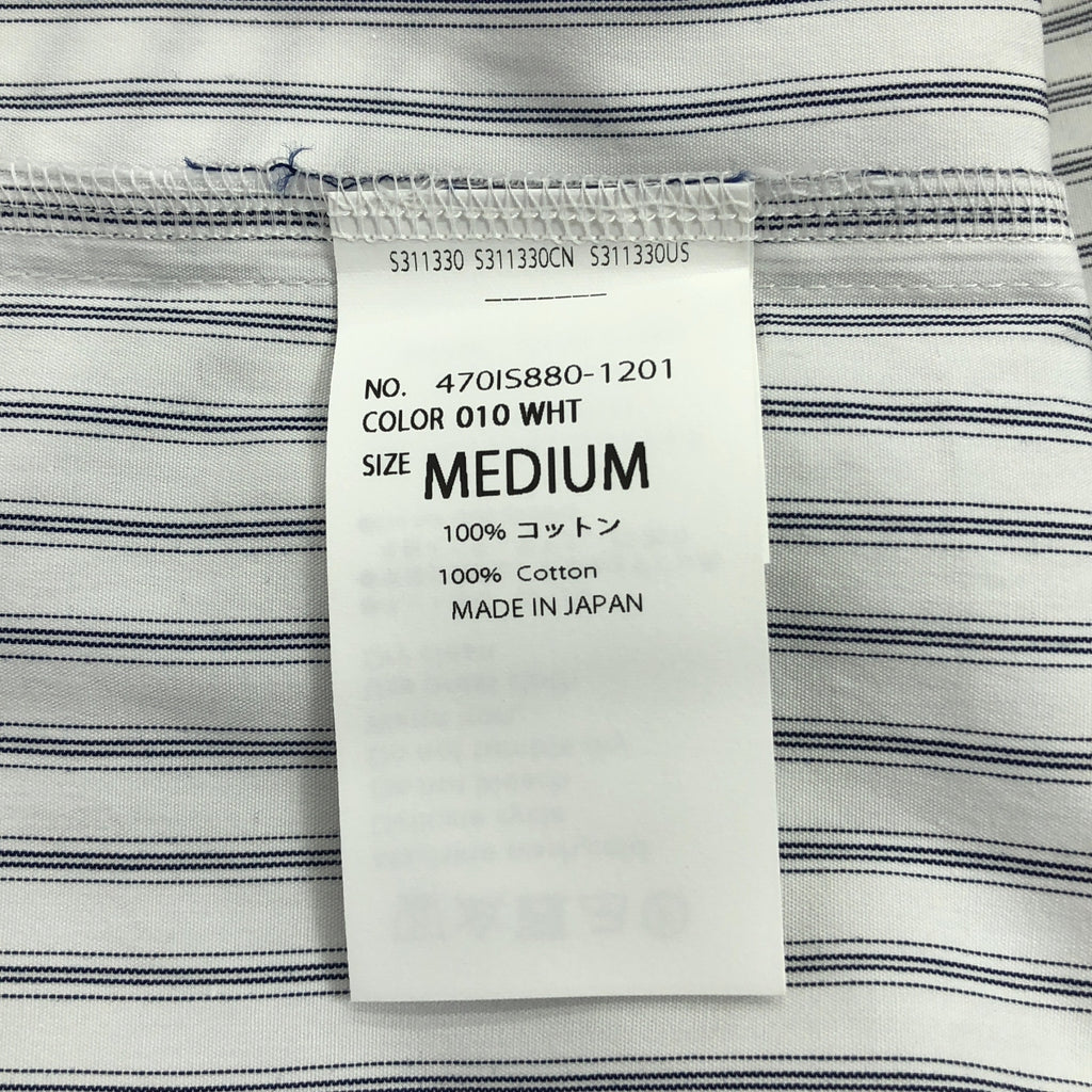 【美品】  nagonstans / ナゴンスタンス | shirt long-sleeves ストライプ シャツ | M | ホワイト/ネイビー | レディース