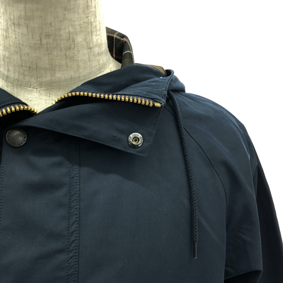 Barbour / バブアー | HOODED HUNTING ピーチドコットン フーデッド ハンティング コート ノンオイル | 34 | ネイビー | メンズ