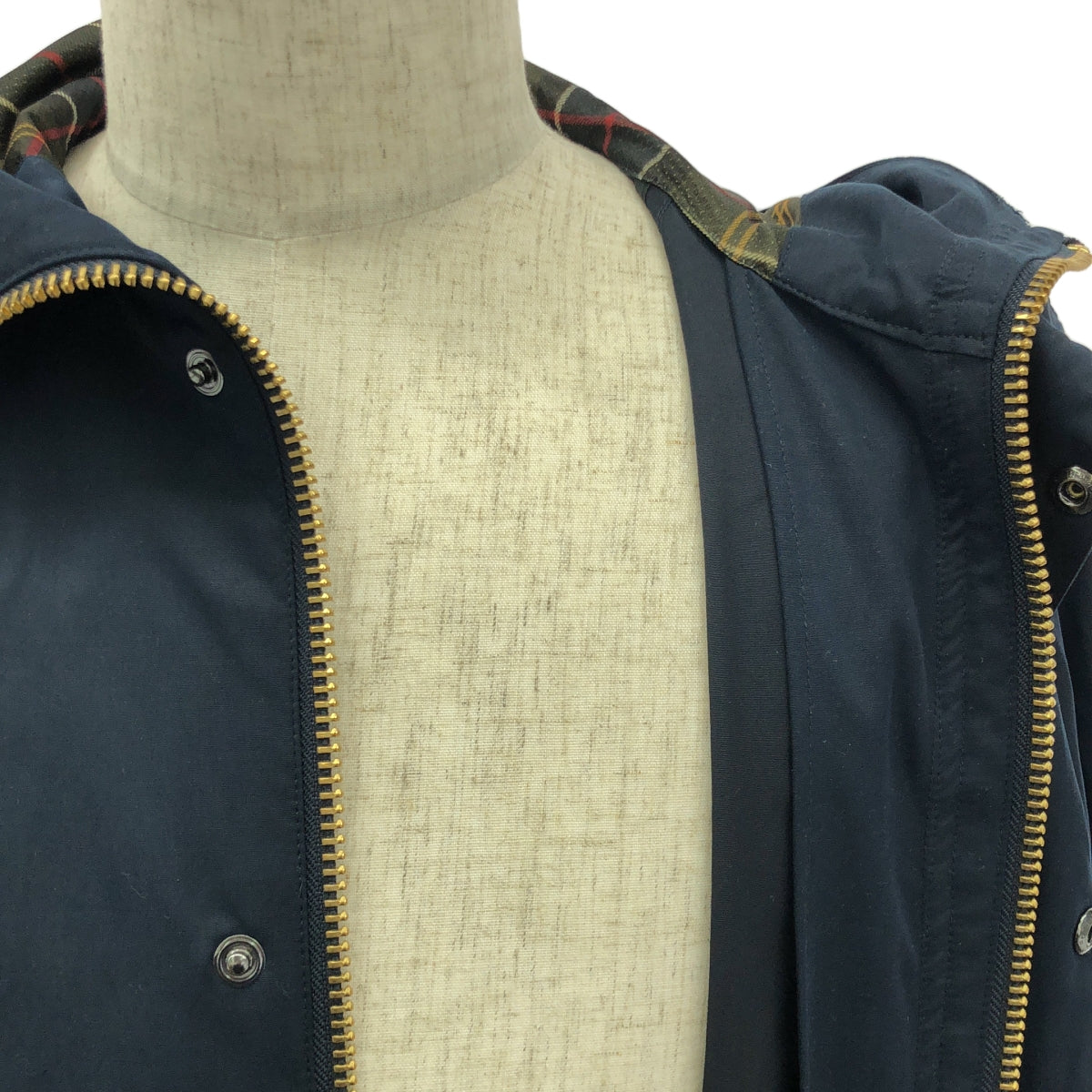 Barbour / バブアー | HOODED HUNTING ピーチドコットン フーデッド ハンティング コート ノンオイル | 34 | ネイビー | メンズ