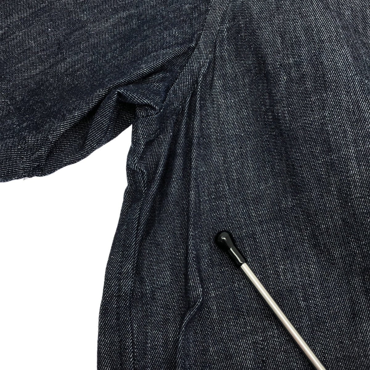 HYKE / 하이크 | 패널 장식 스탠드 컬러 S / S 샴브레이 셔츠 | 1 | 인디고 | 여성