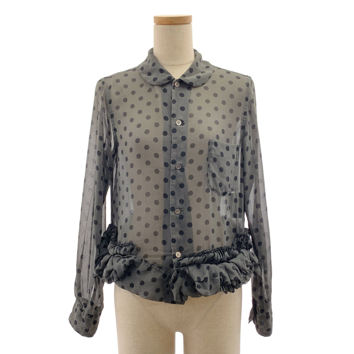COMME des GARÇONS | 2013 春天夏天 | 透視圓點圓領襯衫 | XS | 女款
