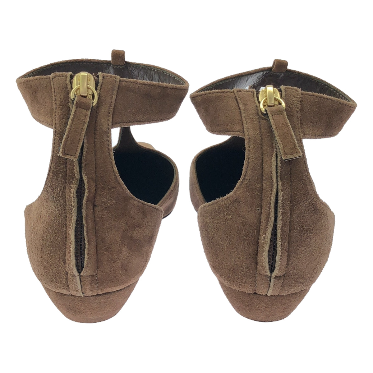 Mame Kurogouchi / Mame Kurogouchi | T-Strap Suede Heel Pumps Suede Mule Sandals | 24 1/2 | Brown | Women's