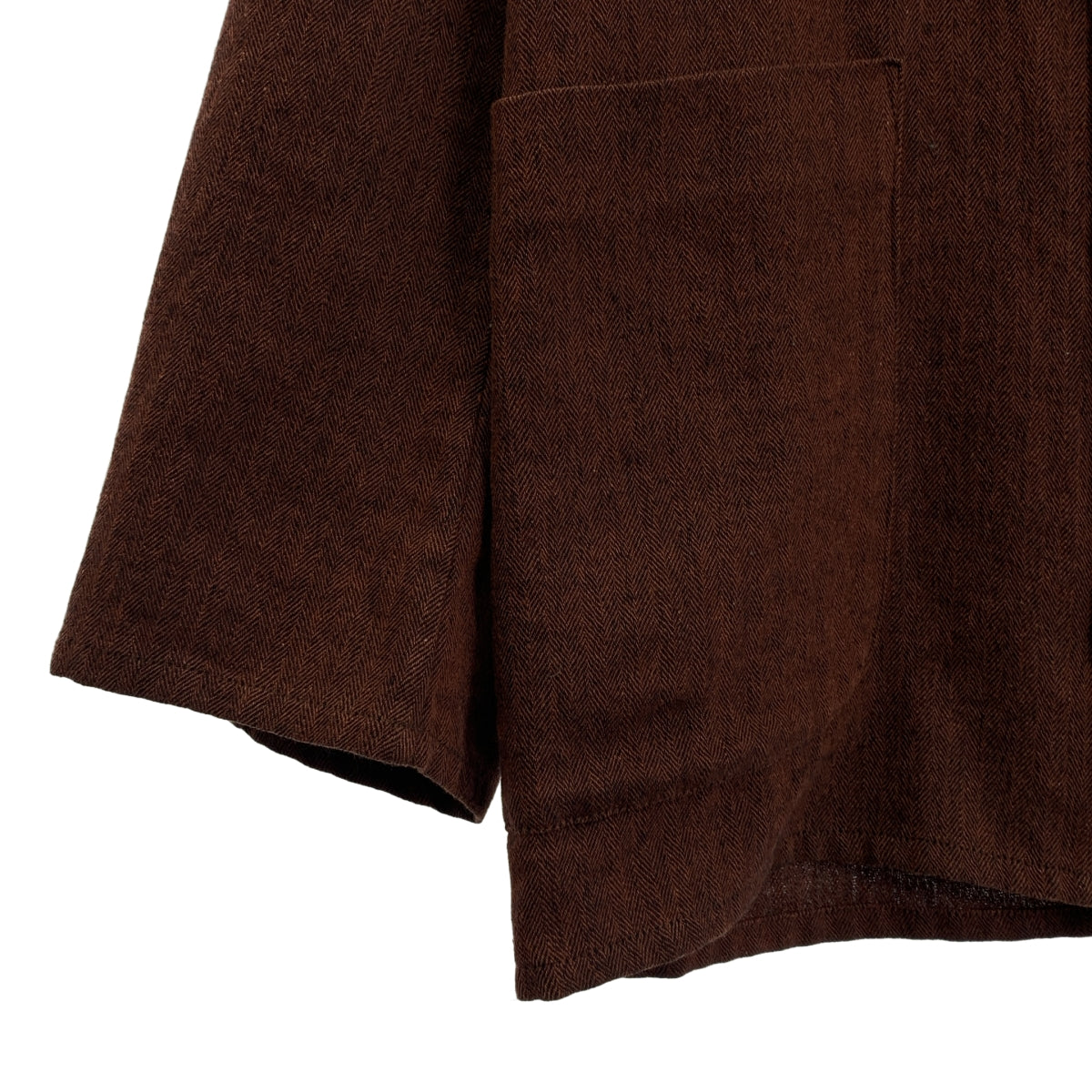 MAATEE&amp;SONS / 마티&amp;샌즈 | × UNREAL REAL CLOTHES 셋업 / W BREASTED JACKET / EASY PANTS 헤링본 더블 브레스트 재킷 / 이지 팬츠 | 3 | 브라운 | 맨즈