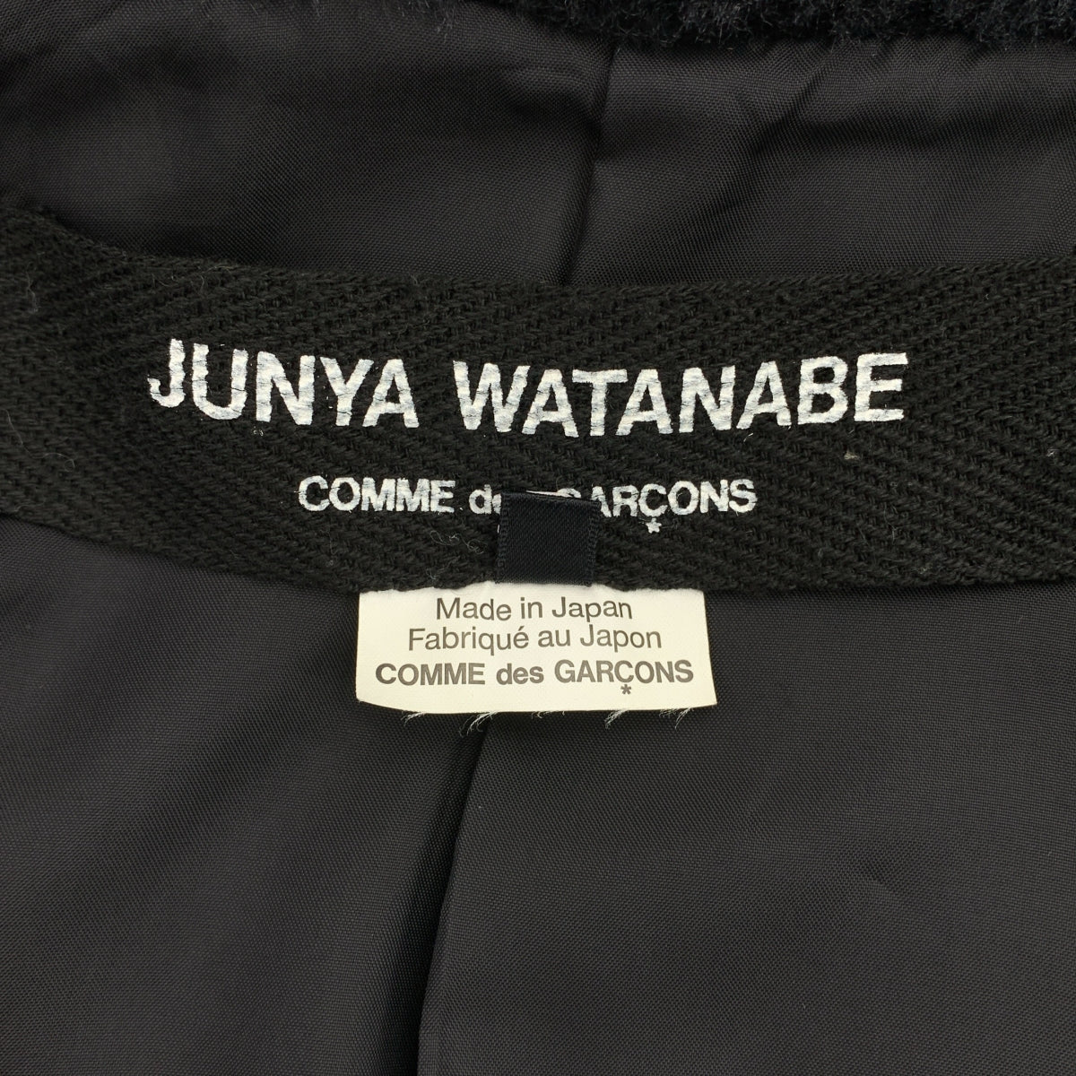 JUNYA WATANABE COMME des GARCONS / ジュンヤワタナベ | 2015AW | ウール エコファー切替 ケープ ポンチョ コート | S | ブラック | レディース