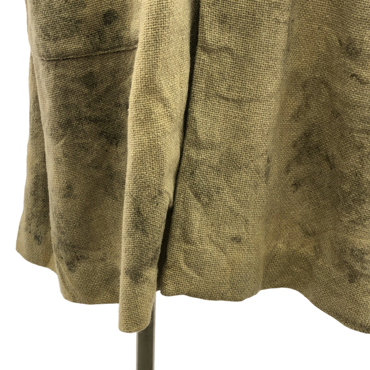 【美品】  Peng Tai / ペンタイ | Hand Dyed Car Coat / シングル ステンカラー オーバーコート | 46（S) | Worm Wood | メンズ