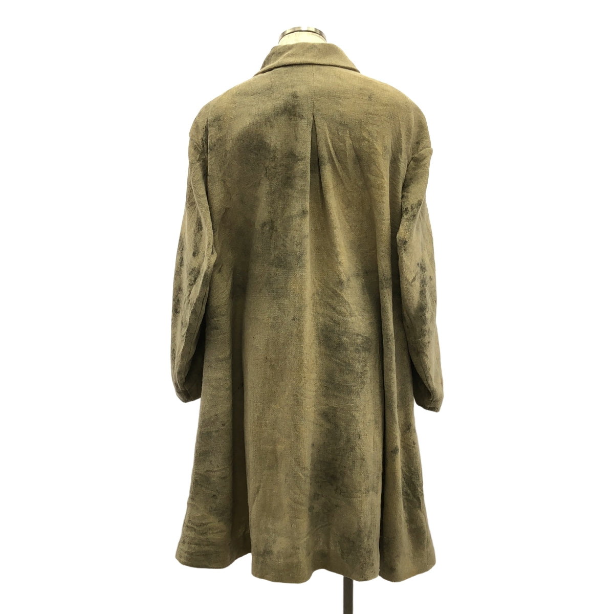 【美品】  Peng Tai / ペンタイ | Hand Dyed Car Coat / シングル ステンカラー オーバーコート | 46（S) | Worm Wood | メンズ