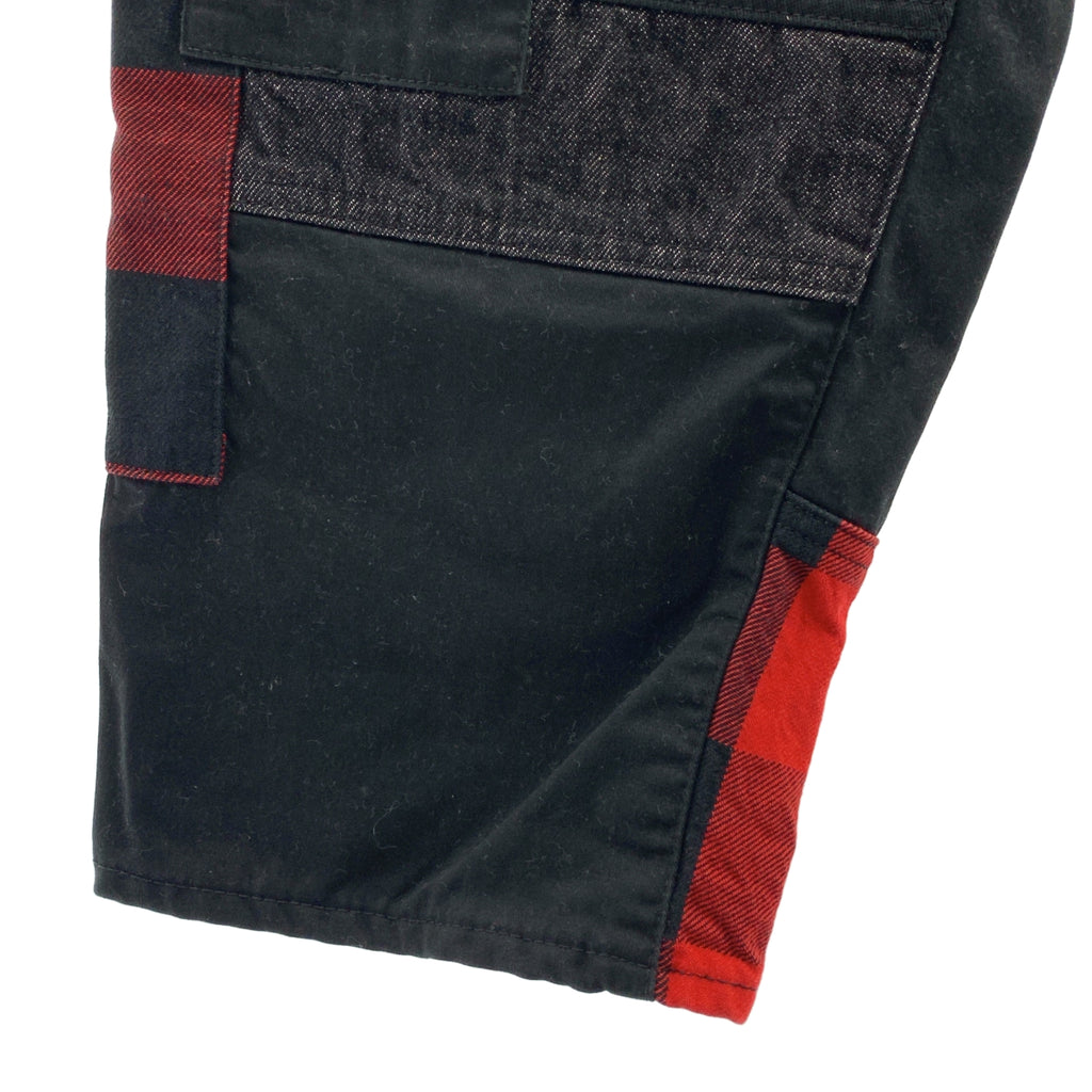 COMME des GARÇONS HOMME | 2023 秋冬系列 | 拼接錐形褲 | XS 碼 | 黑/紅 | 男士