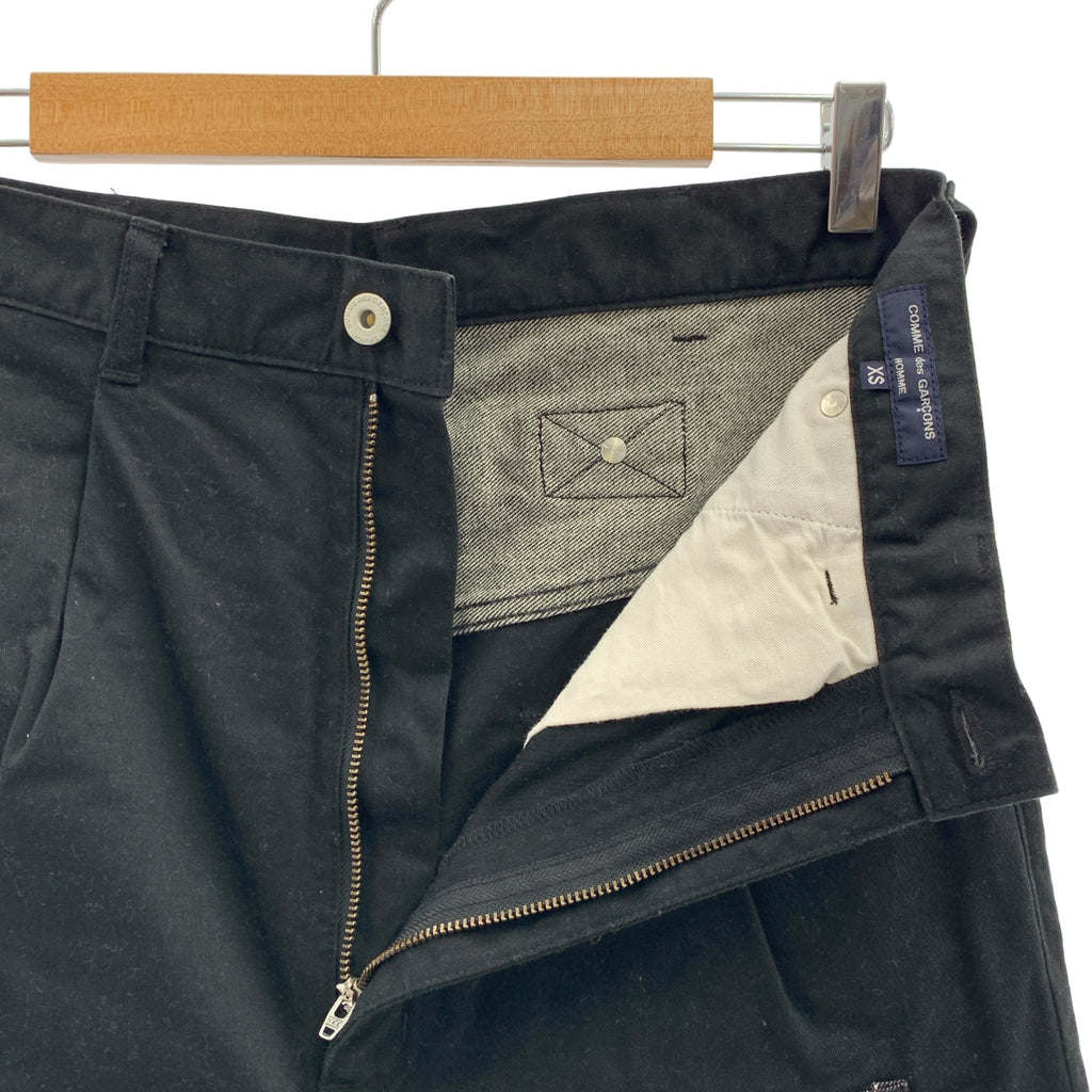 COMME des GARÇONS HOMME | 2023 秋冬系列 | 拼接錐形褲 | XS 碼 | 黑/紅 | 男士