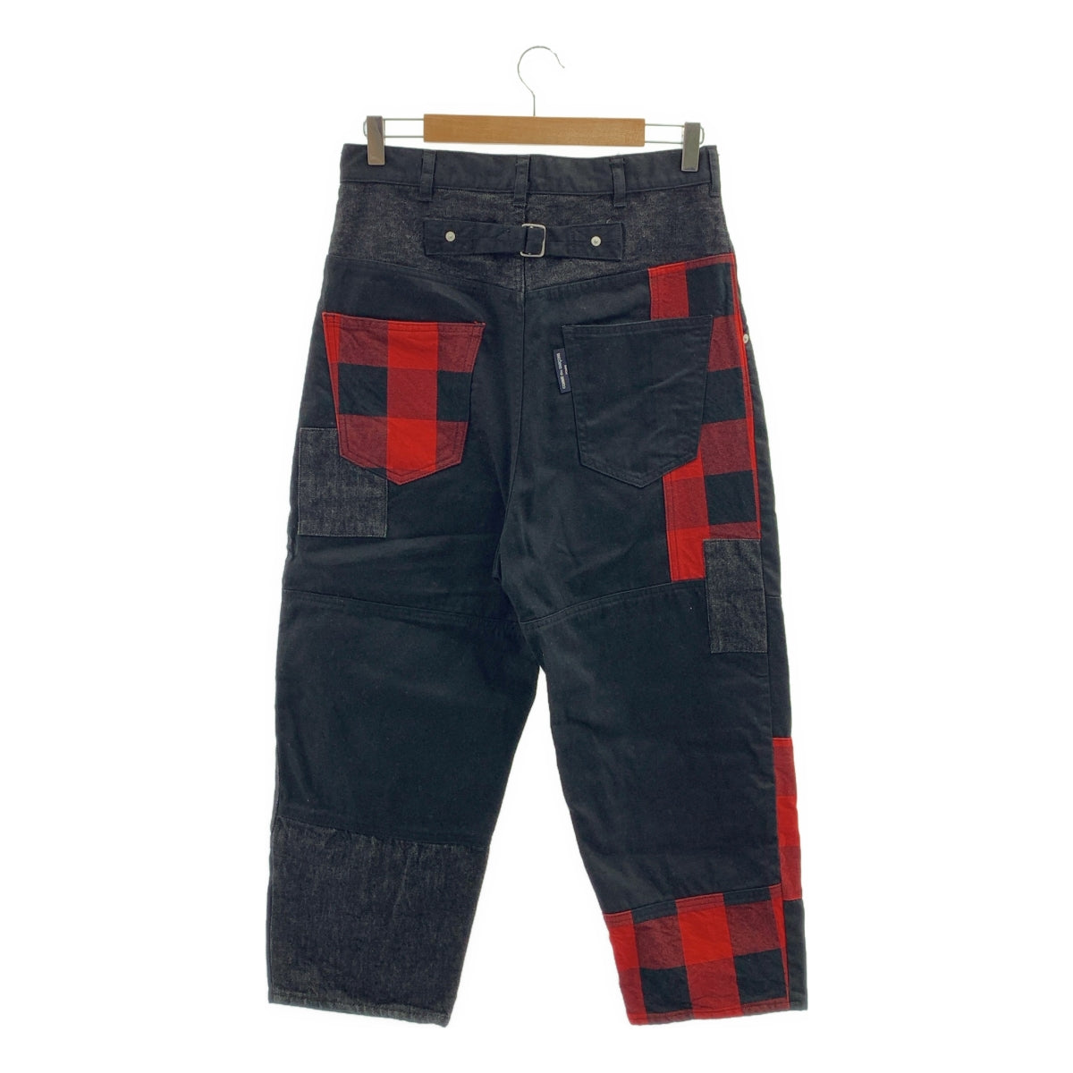 COMME des GARÇONS HOMME | 2023 秋冬系列 | 拼接錐形褲 | XS 碼 | 黑/紅 | 男士