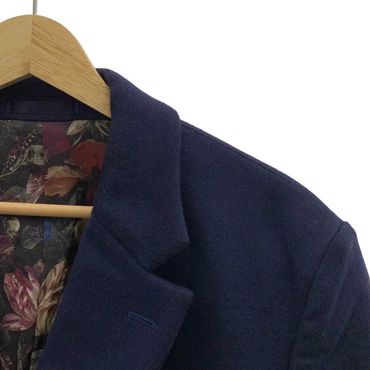 Paul Smith / 폴 스미스 | 비버 멜튼 안감 꽃 무늬 체스터 코트 | L | 남성