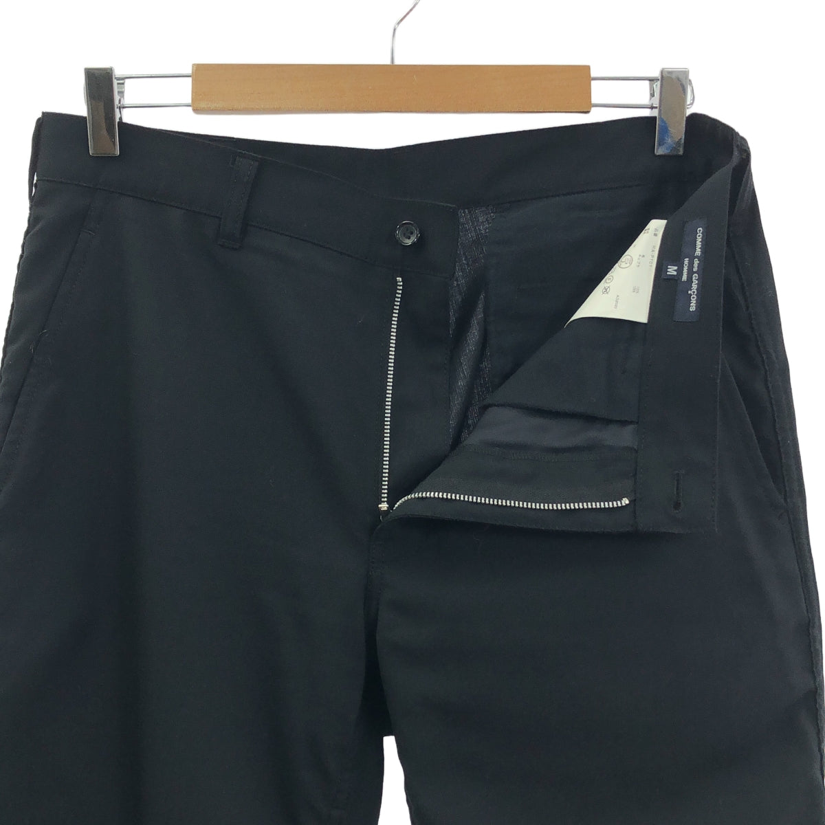 COMME des GARCONS 男士 |羊毛錐形休閒褲 |中號 |黑色|男士