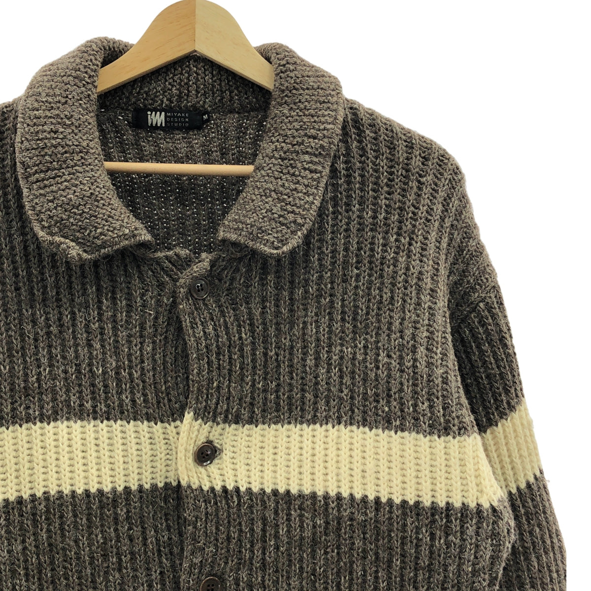 im MIYAKE DESIGN STUDIO / 三宅一生設計工作室 | 羊毛細針織外套 | M碼 | 棕色 | 男款
