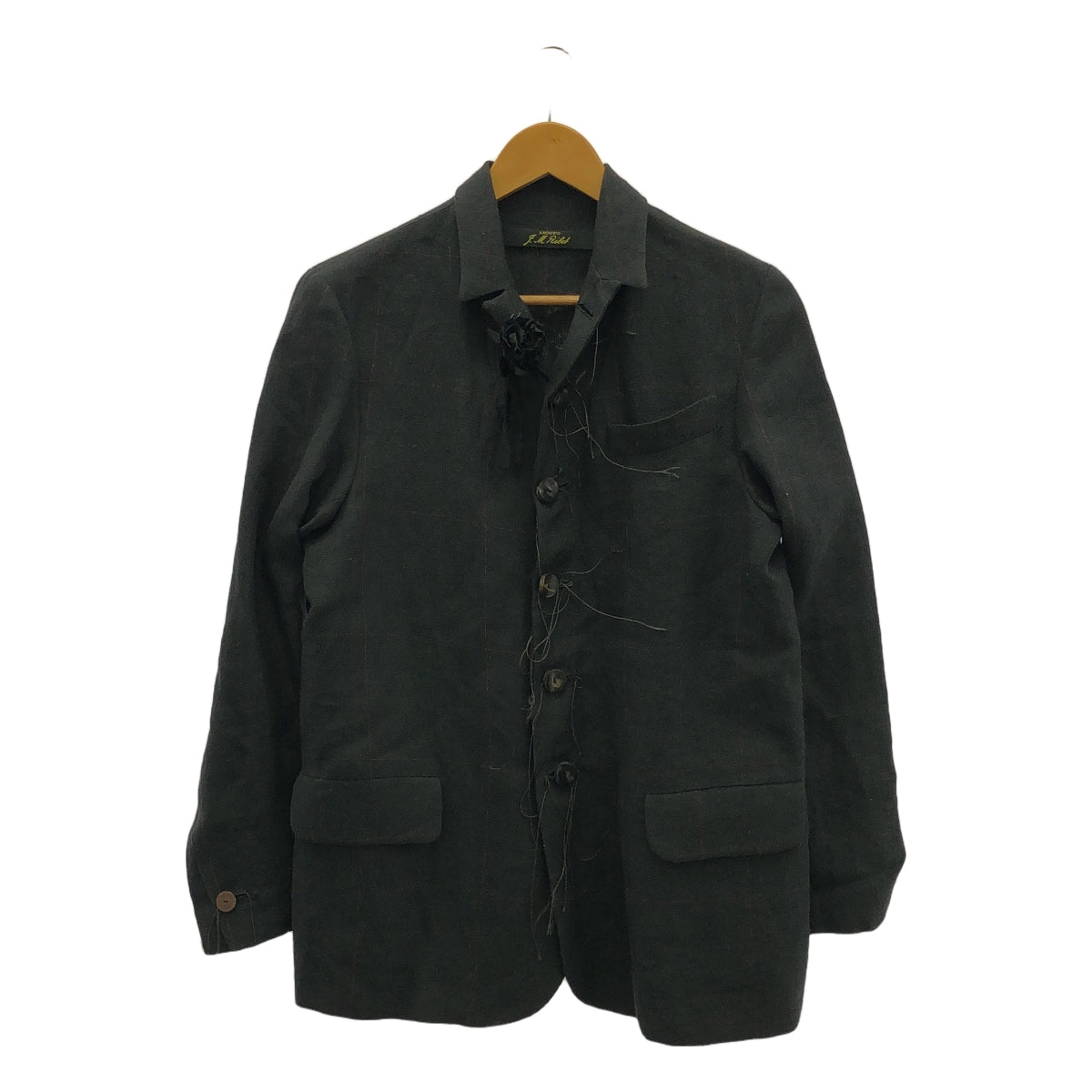 【美品】  ARCHIVIO J.M.Ribot / アルキビオジェイエムリボット | 2022SS | G3A/QU / シングルブレスト ジャケット / シルク総柄裏地 | 42 | black | メンズ