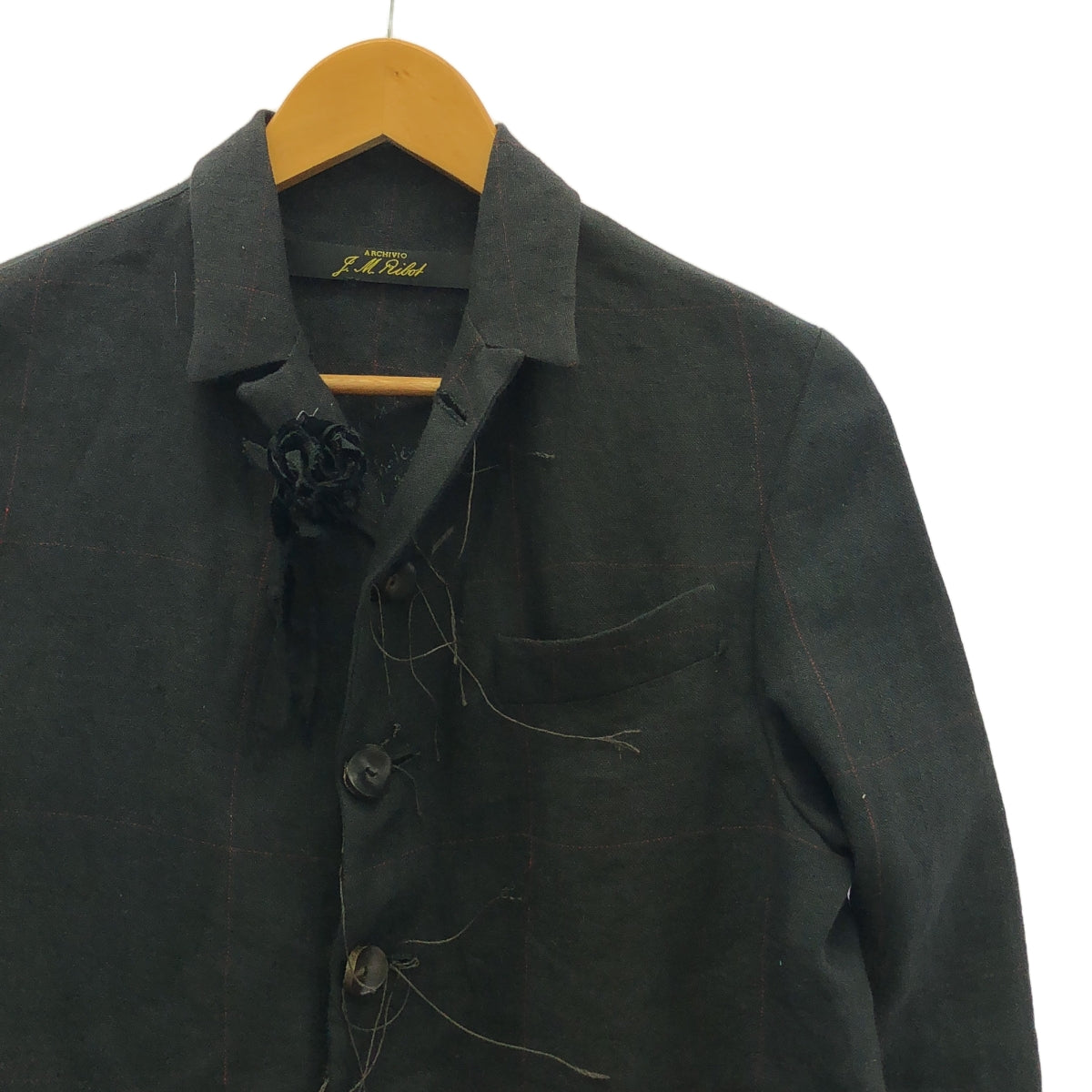 【美品】  ARCHIVIO J.M.Ribot / アルキビオジェイエムリボット | 2022SS | G3A/QU / シングルブレスト ジャケット / シルク総柄裏地 | 42 | black | メンズ