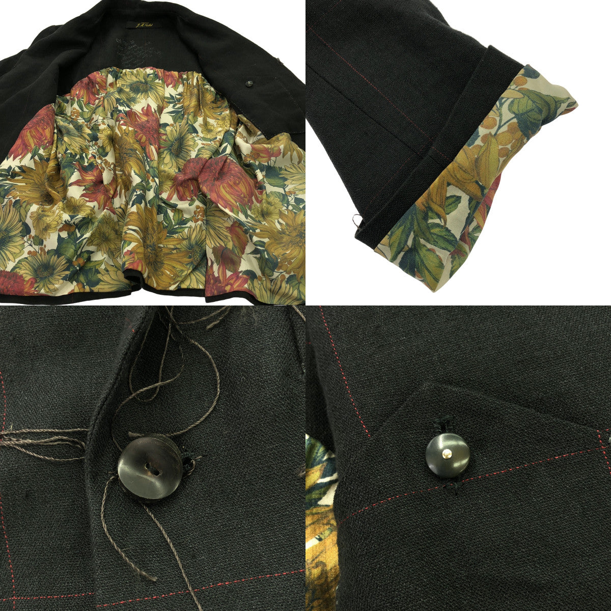 【美品】  ARCHIVIO J.M.Ribot / アルキビオジェイエムリボット | 2022SS | G3A/QU / シングルブレスト ジャケット / シルク総柄裏地 | 42 | black | メンズ