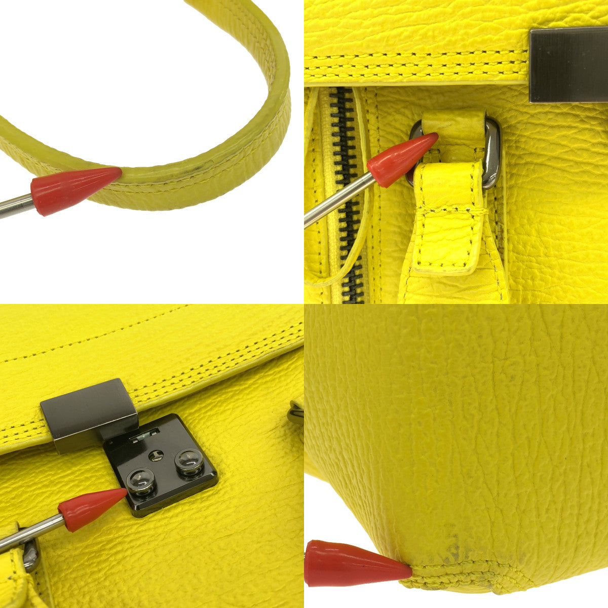 3.1 Phillip Lim | 2-way leather satchel handbag with shoulder strap | Yellow | Women's