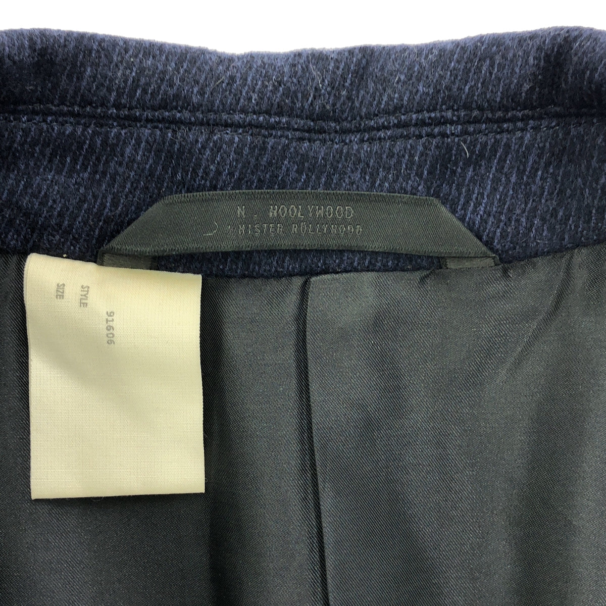 N.HOOLYWOOD / エヌハリウッド | ウール ストライプ チェスターコート | 36 | ネイビー | メンズ