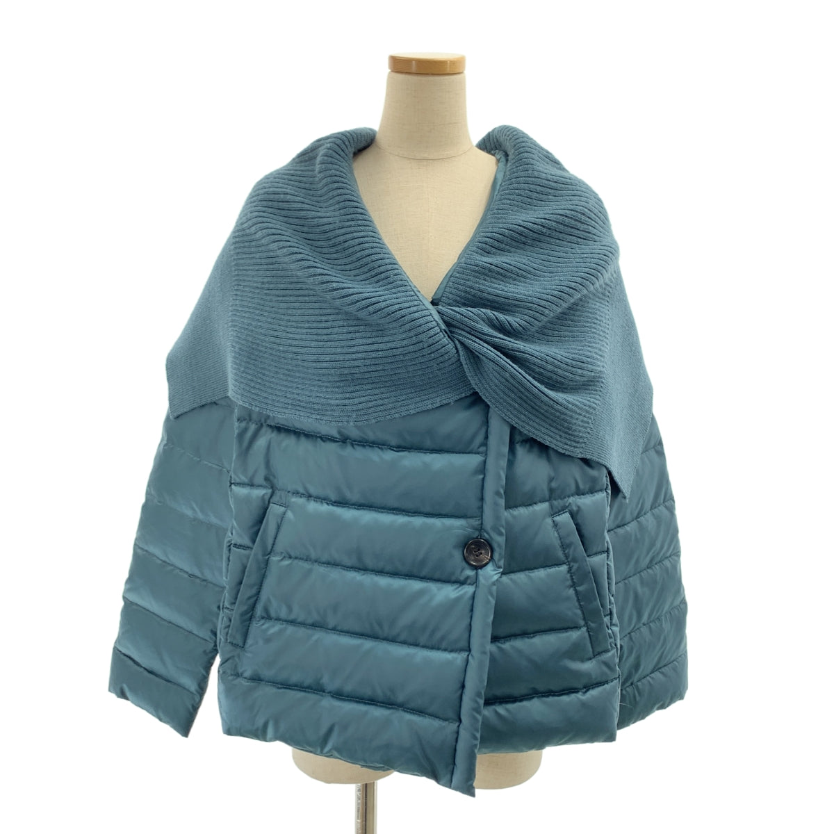 ISSEY MIYAKE / イッセイミヤケ | リブニット切替 ダウン ジャケット | 3 | レディース