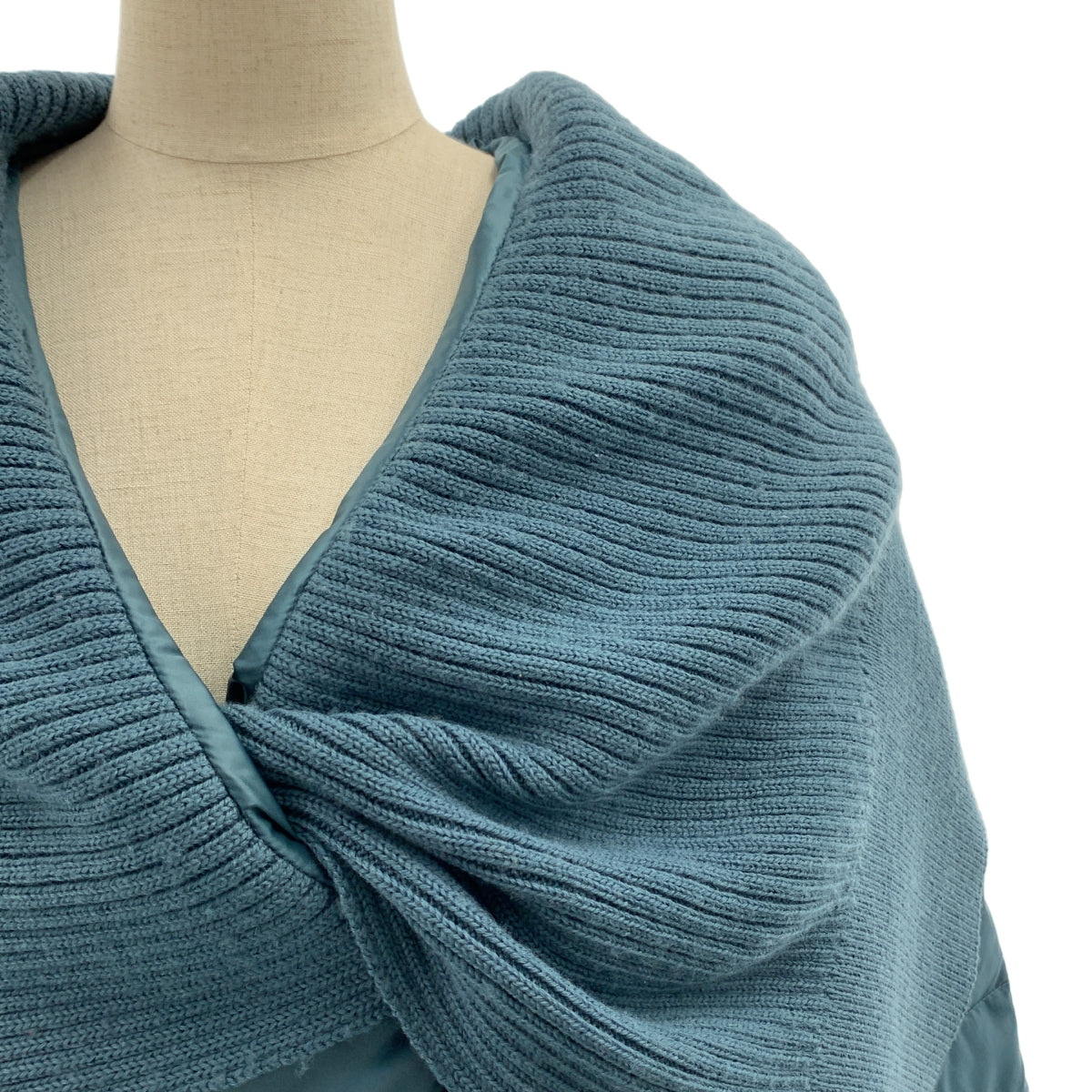 ISSEY MIYAKE / イッセイミヤケ | リブニット切替 ダウン ジャケット | 3 | レディース