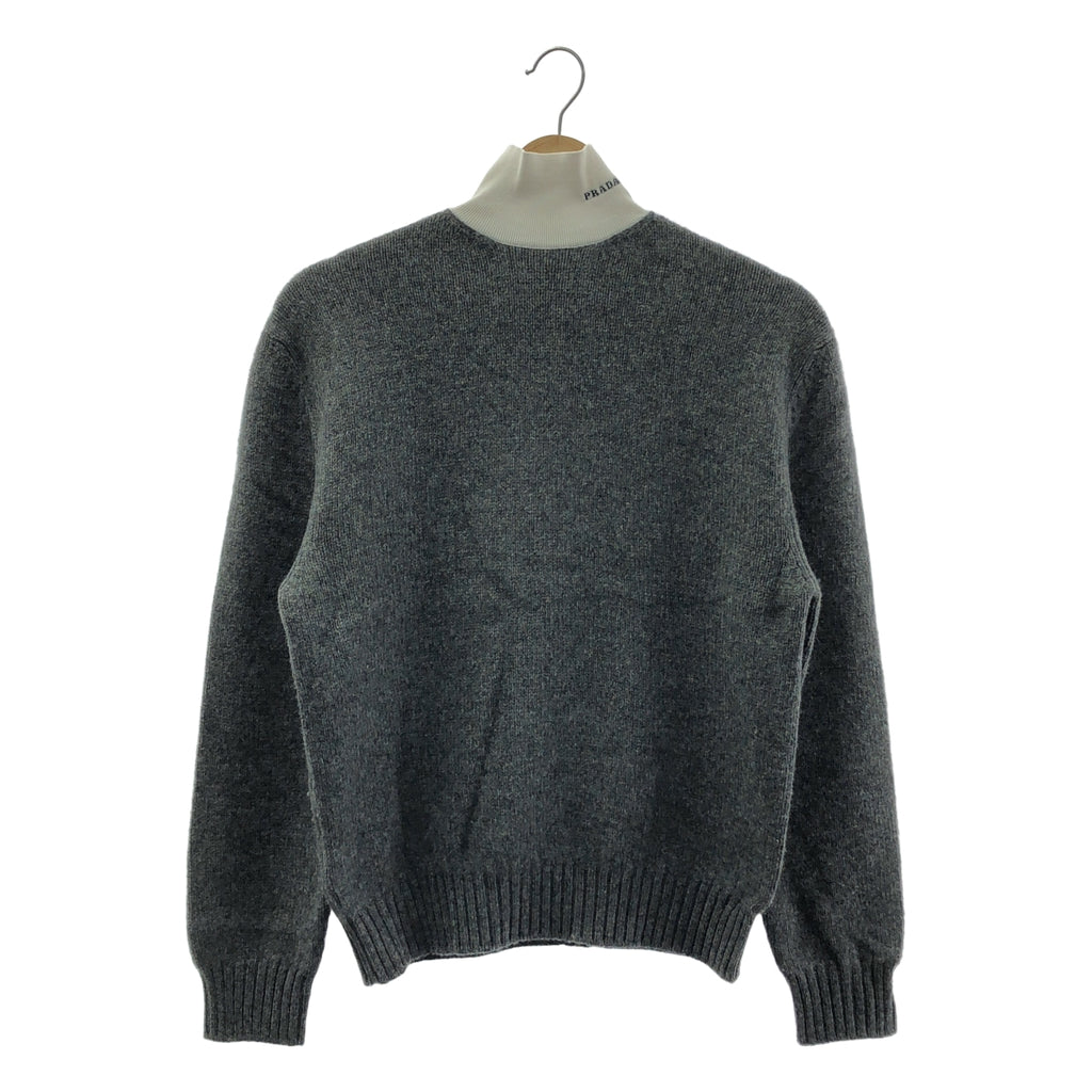 PRADA / 프라다 | 2022AW | 울 캐시미어 혼합 로고 하이넥 니트 | 36 | 여성