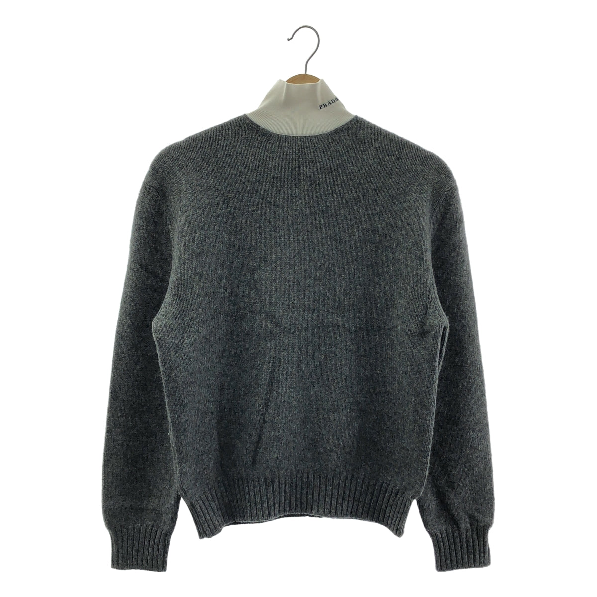 PRADA / プラダ | 2022AW | ウール カシミヤ混 ロゴ ハイネック ニット | 36 | レディース