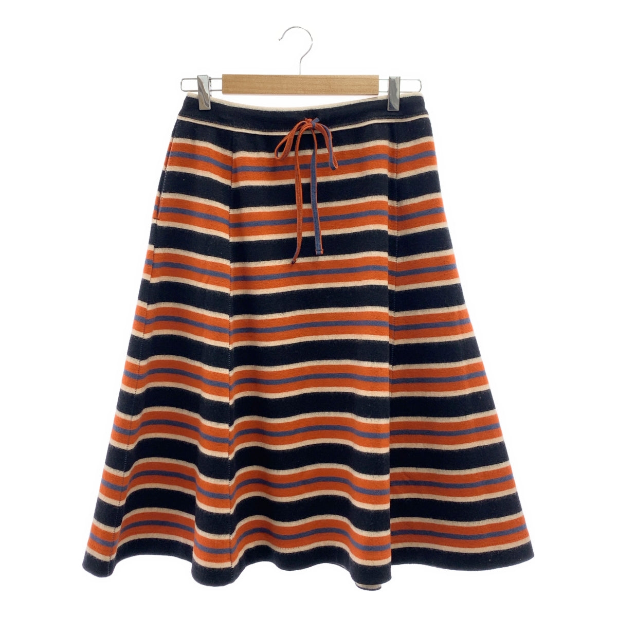 45r / フォーティファイブアール | ジャージ フラノ ボーダー スカート | 3 | オレンジ/ブルー/ブラック | レディース
