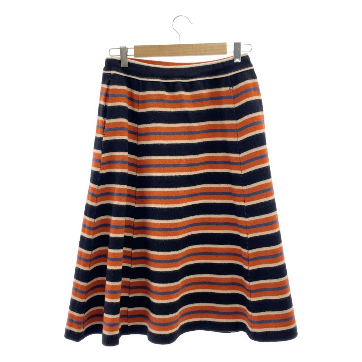 45r / フォーティファイブアール | ジャージ フラノ ボーダー スカート | 3 | オレンジ/ブルー/ブラック | レディース