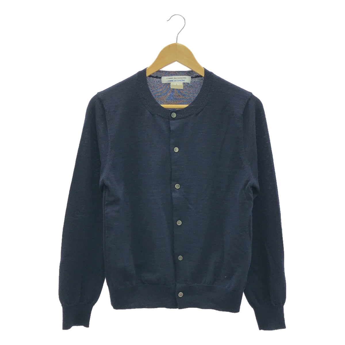 COMME des GARCONS COMME des GARCONS / Comme des | Silk-lined crew neck cardigan | L | Navy | Women's