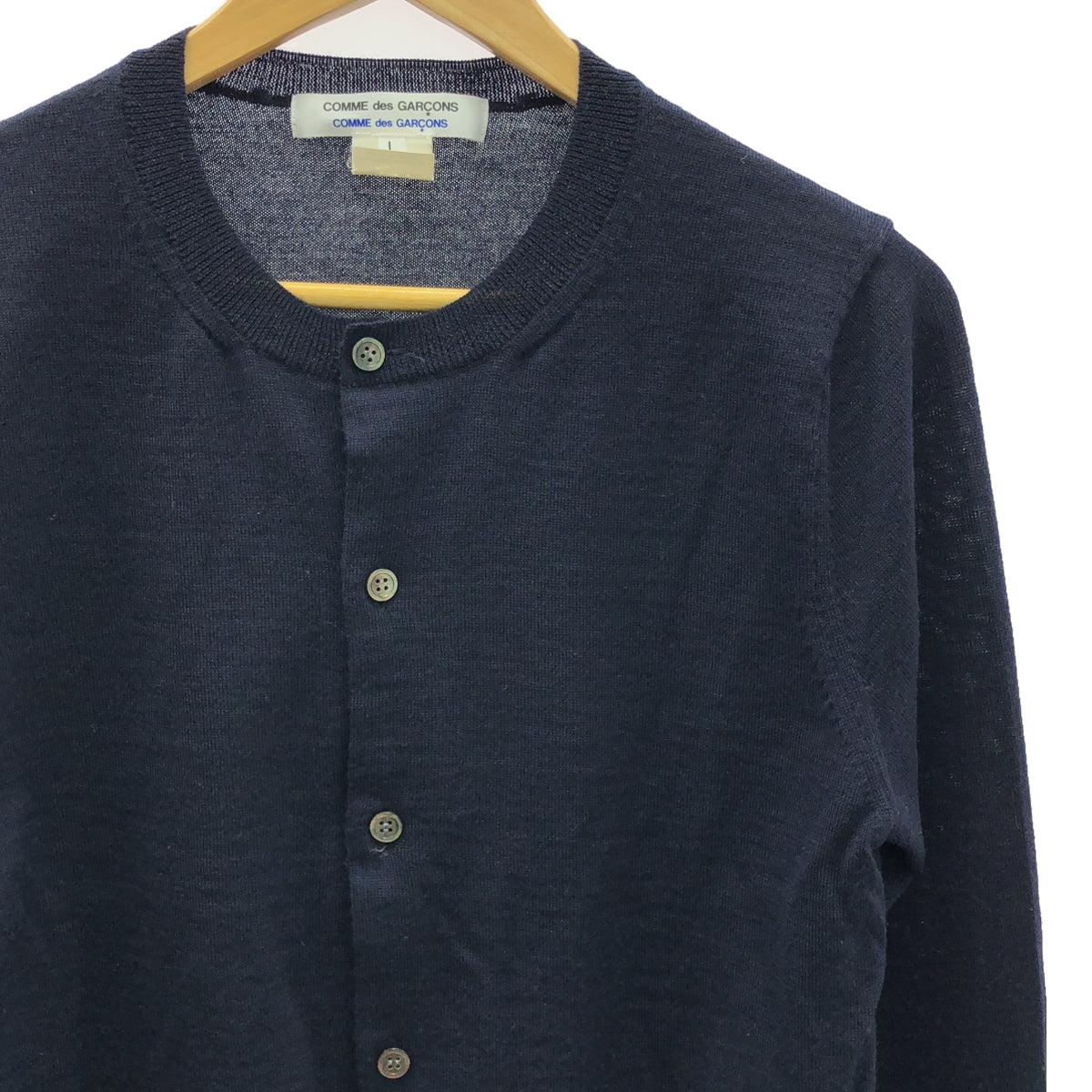 COMME des GARCONS COMME des GARCONS / Comme des | Silk-lined crew neck cardigan | L | Navy | Women's