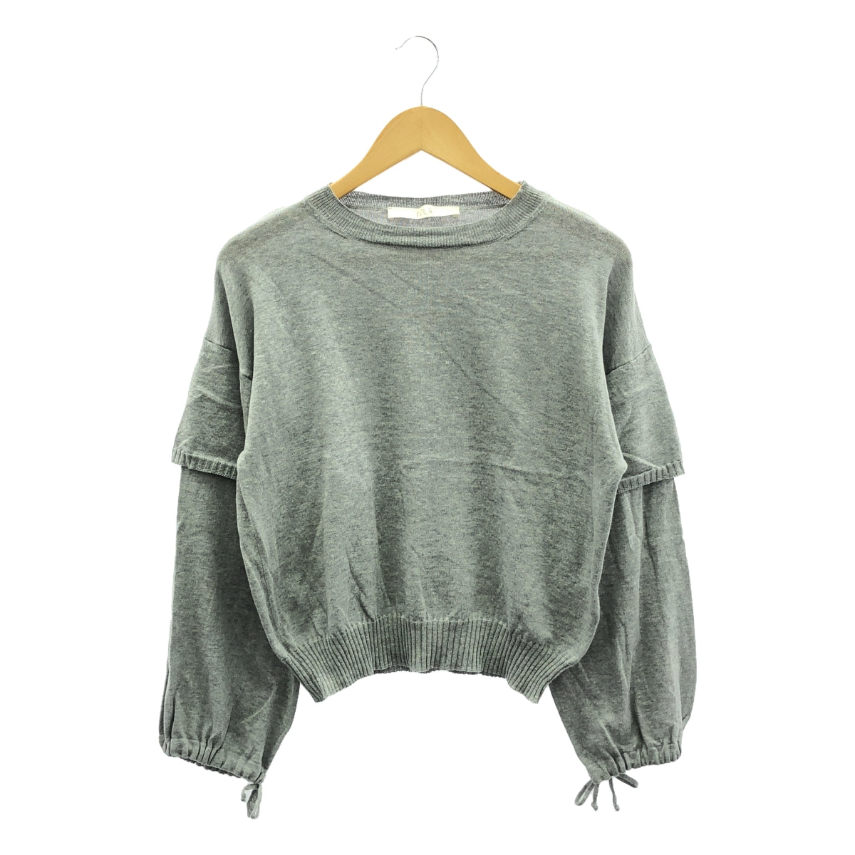 TELA | Cotton wool layered pullover knit | S | Gray | Women's