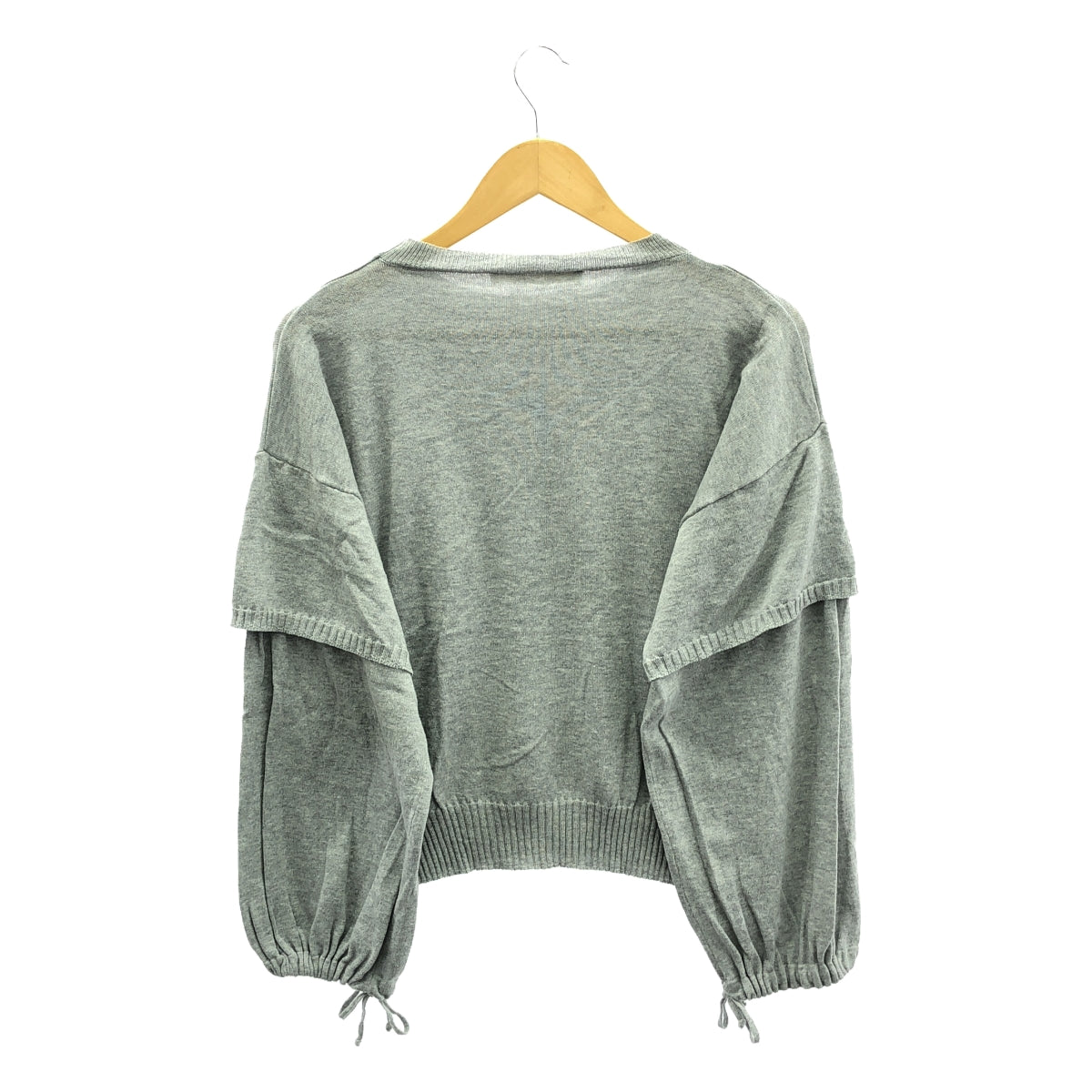 TELA | Cotton wool layered pullover knit | S | Gray | Women's