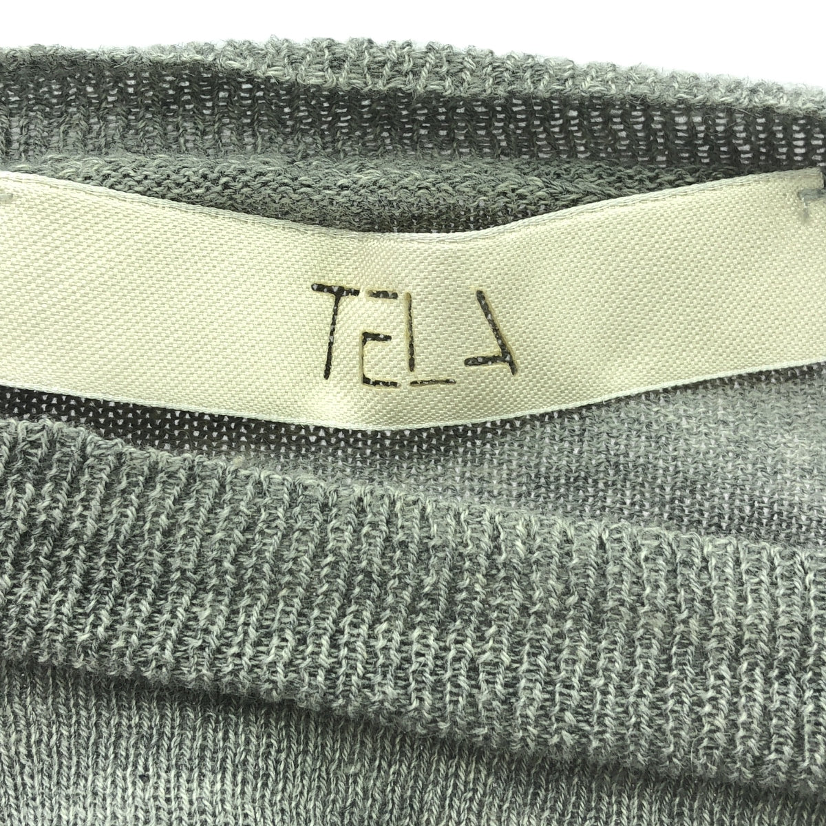 TELA | Cotton wool layered pullover knit | S | Gray | Women's